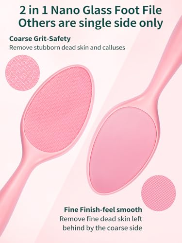 Glass Foot File Foot Callus Remover - color: 2 Sided-pink With Gift
