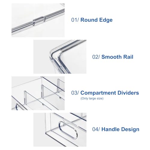 Fridge Organizers and Storage Pull Out Drawer, 2 Tall - size: 2 Tall