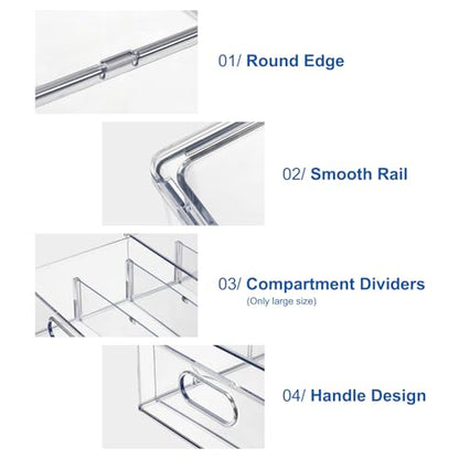 Fridge Organizers and Storage Pull Out Drawer, 2 Large - size: 2 Large