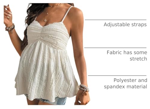 MakeMeChic Women's Maternity Babydoll Tank Tops Peplum Ruffle Cami Top - color: Apricot, size: Large