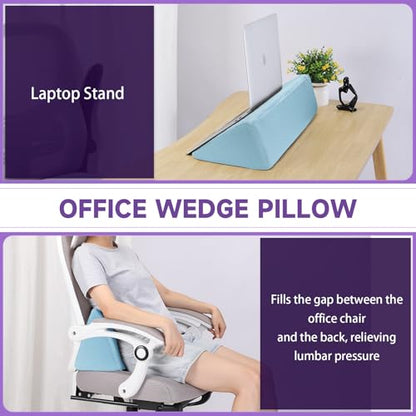 Small Wedge Pillow, Small Wedge Pillow for Sleeping - color: Blue-17.7"