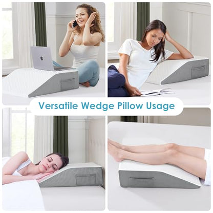Cozymaker 6-inch Adjustable Leg Elevation Pillows for Swelling Pain Relief - size: Flat Top 6 inch Height
