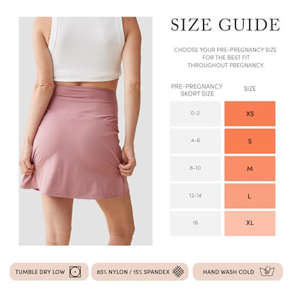 Ingrid & Isabel Basics Active Maternity Skort - color: Dusty Rose, size: Medium