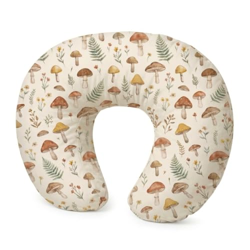 Nursing Pillow and Body Positioner for Breast Feeding and Bottle Feeding, Ultra Soft Breastfeeding Pillows with Removable Pillow Cover (Mushroom Grove) - color: Mushroom Grove