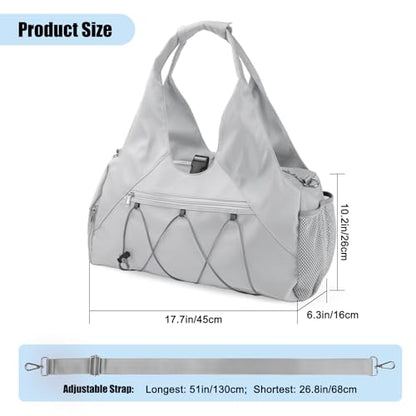 Forestfish Gym Bag For Women With Yoga Mat Holder, Grey - color: Grey