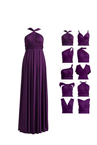 72styles Maxi Infinity Dress for Bridesmaids, Convertible Multi-Way Wrap - color: Dark Purple, size: One Size Plus