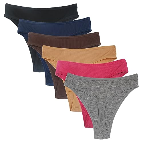 High Waist Postpartum Underwear & C-Section Recovery Maternity Panties Cotton Thongs For Women 6 Pack - color: Multicolored Dark2 6pcs, size: X-Large