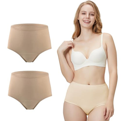 BATTEWA Incontinence Underwear for Women Leakproof Bladder Control Briefs - color: Beige, size: Large