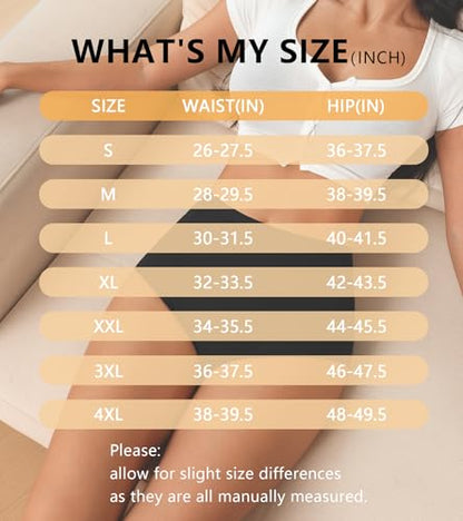 OLIKEME Womens Cotton Underwear High Waisted Postpartum C Section Panties Soft Stretch Breathable Full Coverage Briefs 6 Pack - color: Multi-6 Pack,basic, size: Medium