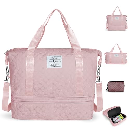 Geestock Travel Duffle Bag - Weekender Overnight Bags for Women, Pink