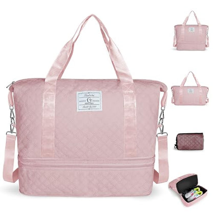 Geestock Travel Duffle Bag - Weekender Overnight Bags for Women, Pink