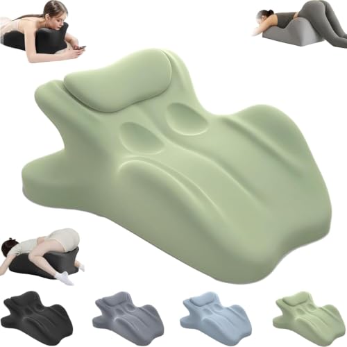RSN Ergonomic Foam Wedge Pillow, 27° Angled Support for Neck and Waist, Multi-Position Support Pillow (Green) - color: Green