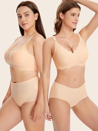 Angelhood Nursing Bras for Breastfeeding Seamless Maternity Bra Push Up