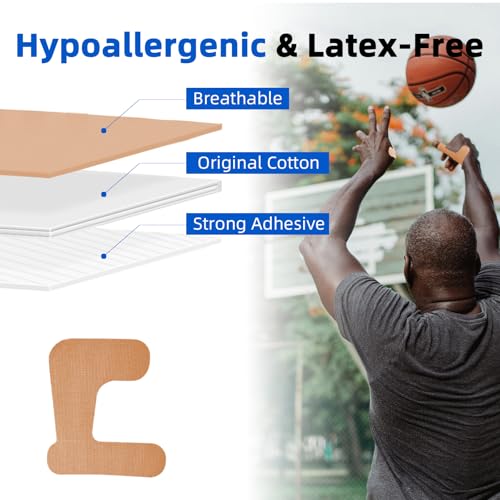 Precut Kinesiology Tape for Thumb, Left Hand, 40 Pcs, Beige - color: Beige, size: Left Hand
