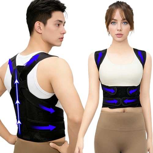 Back Brace Posture Corrector for Women and Men, FSA&HSA Eligible, Improve Posture, Relief for Upper and Lower Back, Lumbar, Neck, Shoulder Pain,Scoliosis & Hunchback Support - size: Large(43.7"-50.39")
