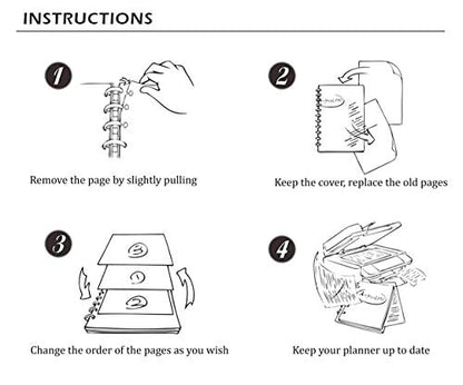 Notes Refill Pages For 9-Disc Planners, Notes Refills, Pre-punched Planner Inserts
