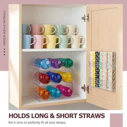 4 Pcs Water Bottle Organizer Set for Kitchen Cabinets - style: 3 Layer