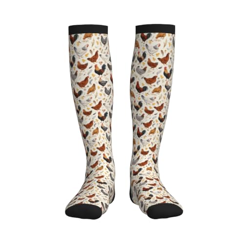 Compression Socks Women and Men 15-20mmHg-Circulation Support Socks for Athletic Running Cycling - color: Chicken