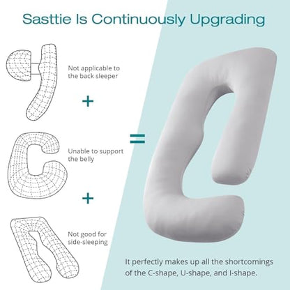 Cooling Pregnancy Pillows for Sleeping, 57'' Full Body Pillow, Light Grey - color: Light Grey, size: 57 Inch