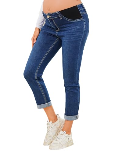 JIMYICLR Maternity Jeans for Women Comfy Stretch - color: Dark Blue, size: 3X-Large