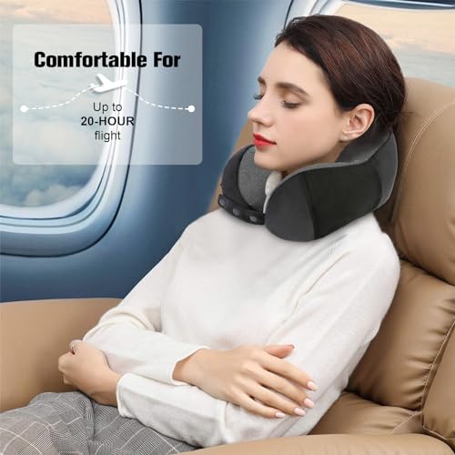 Cirorld Neck Pillow for Traveling, Travel Pillows for Airplanes Black - color: Black