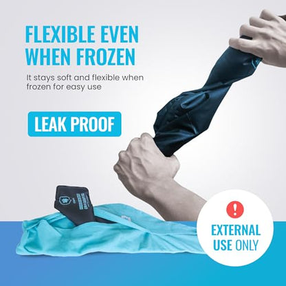 ICEWRAPS Reusable Cold Pack with Fabric Cover - Standard 7 x 28 Inch, Blue - style: Ice Pack with Cover