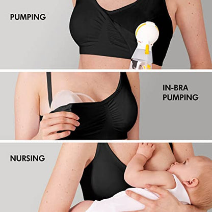 Medela Women's Pumping and Nursing Bras - color: Black, size: XX-Large