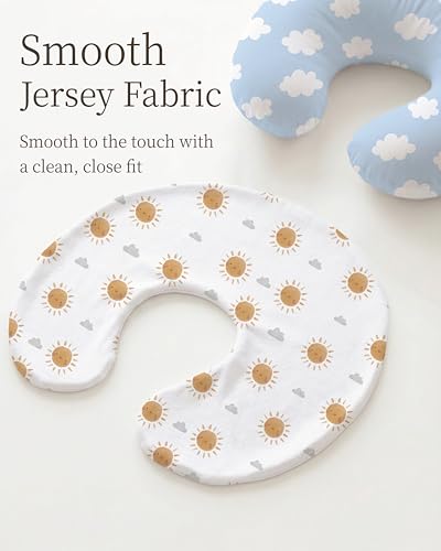 Nursing Pillow Covers 2 Pack, Stretchy Breastfeeding Pillow Covers for Baby - color: Sunny Morning