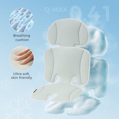 Momcozy Universal Stroller Cooling Pad, Detachable 2-Piece Cushion - color: Light Gray, size: Cooling Pad