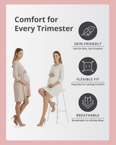 MeMoi Maternity Sheer Pantyhose for Women, 12 Denier Pregnancy Hosiery - color: Nude, size: Medium-Large