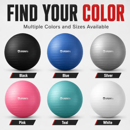 URBNFit Yoga Ball - Anti-Burst Exercise Ball Large - color: Blue, size: S (16" - 18") 45cm