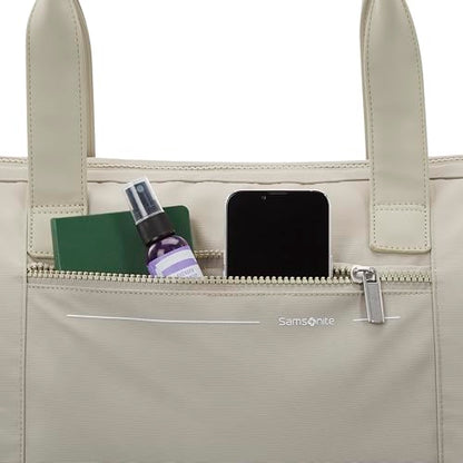 Samsonite Better Than Basics Weekender Duffle – Drop Bottom Travel Bag with 14” Laptop Compartment, SmartSleeve™ Strap, Adjustable Shoulder Strap, Durable RPET Lining, Limestone Grey - color: Limestone Grey