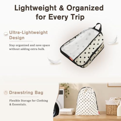 U+U 6 Set Compression Packing Cubes, Travel Organizers (Polka Dot) - color: Polka Dot-02, size: 6 Set