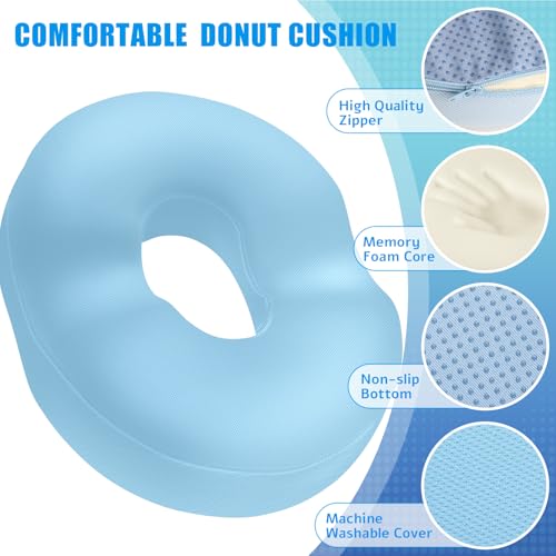 BlissTrends Donut Pillow Seat Cushion, Memory Foam Lifting Cushions - color: Light Blue, size: XX-Large