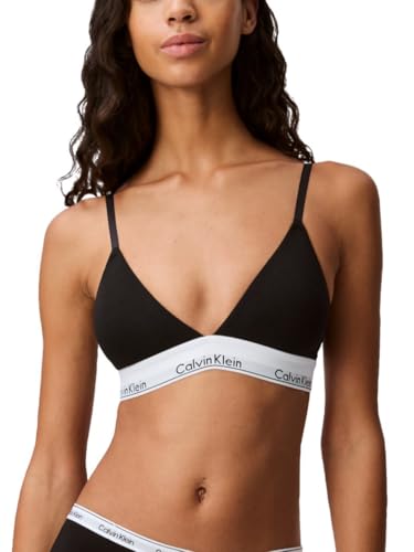 Calvin Klein Women's Modern Cotton Lightly Lined Triangle Wireless Bralette - color: Black, size: Medium