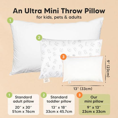 Mini Toddler Pillow with Pillowcase, 9x13 My Dreamy Pillow (Soft White) - color: Soft White, size: Mini 9x13