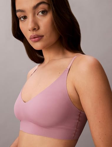 Calvin Klein Women's Invisibles Comfort Lightly Lined Seamless Wireless Triangle Bralette Bra - color: Soft Mauve, size: X-Large