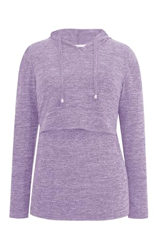 Smallshow Women's Nursing Tops Long Sleeve Breastfeeding Hoodie - color: Lavender, size: Medium