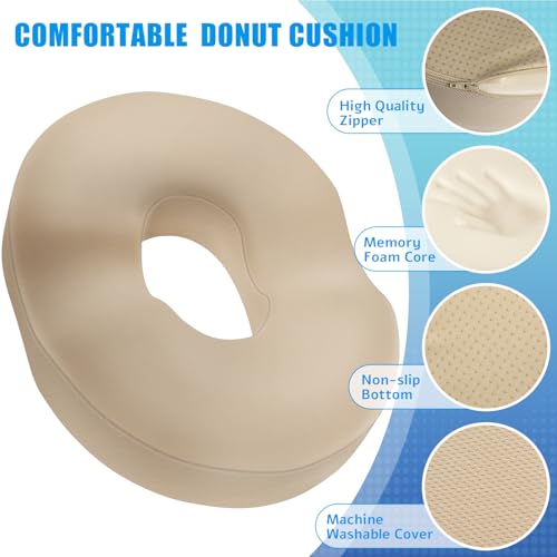 BlissTrends Donut Pillow Seat Cushion, Memory Foam Lifting Cushions - color: Khaki, size: X-Large