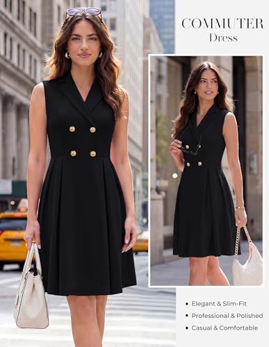 GRACE KARIN Women's 2026 Summer Business Casual Dress - color: Black, size: Small