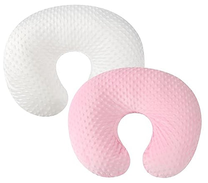 Dot Nursing Pillow Cover Set 2 Pack Compatible with Boppy Pillow - color: White & Pink