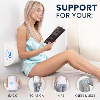 Everlasting Comfort Under Knee Pillow for Back Sleeping - Memory Foam Half Moon Leg Bolster Pillow for Back Pain, Thoracic Support - size: Standard