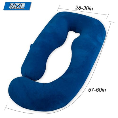 60 Inch Pregnancy Pillows for Sleeping (Blue) - color: Blue