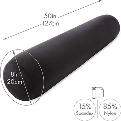 Microbead Body Pillow Full Size, Side Sleeping & Pregnancy, 48x8 in, Black - color: Black, size: Pillow & Cover