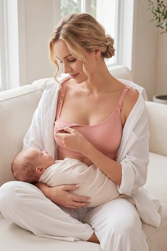 OUGES Cotton 2 Pack Nursing Bras Breastfeeding Seamless Maternity Sleep Bra - color: Black/Pink, size: XX-Large