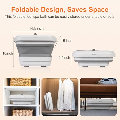Collapsible Foot Spa Bath Massager with Heat, Bubble
