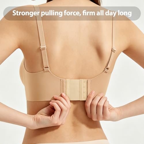 Meliya Women's Bra Extenders 4 Hook, Comfortable Soft Stretchy Back Bra Extension Strap - color: Skin Color