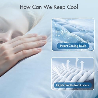 Madison Park Cooling Body Pillow for Side Sleeper & Adult 20"x 54" Blue - color: Blue