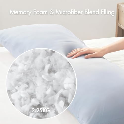 Madison Park Cooling Body Pillow for Side Sleeper & Adult 20"x 54" Blue - color: Blue