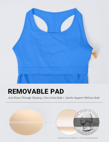 Women's Seamless Side-Ruched Racerback Tank Top - color: Lake Blue, size: X-Small